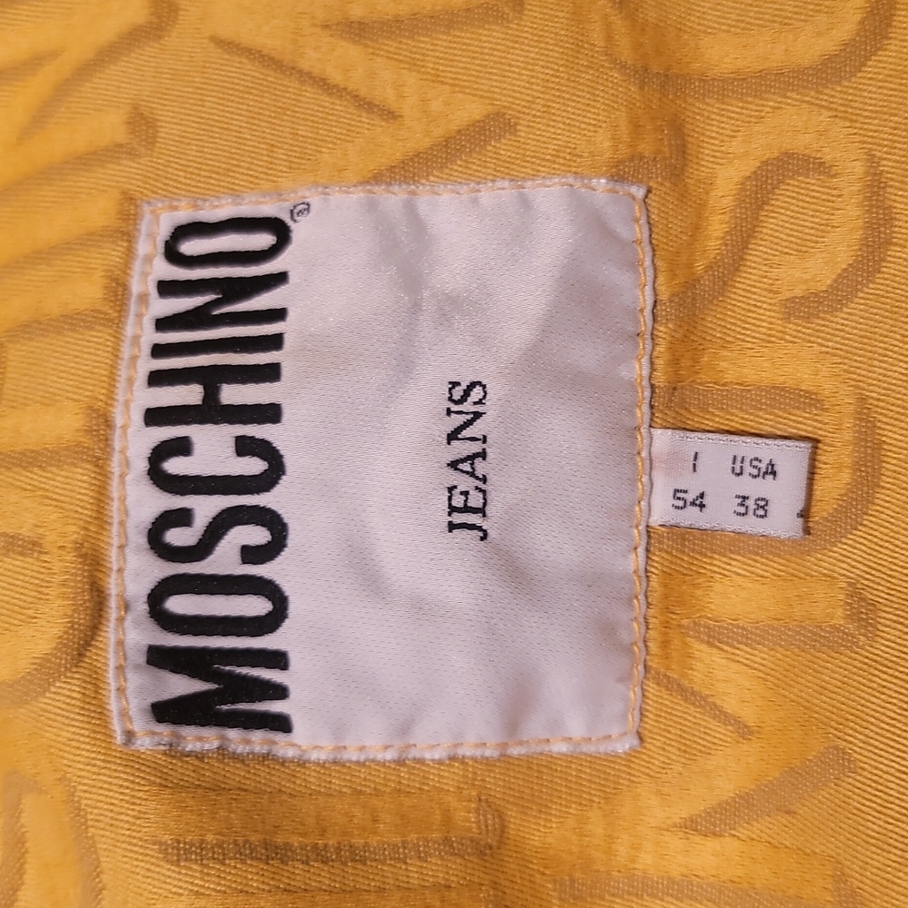 Men's Moschino jeans logo vest in mustard yellow/gold size 38 - Picture 9 of 10